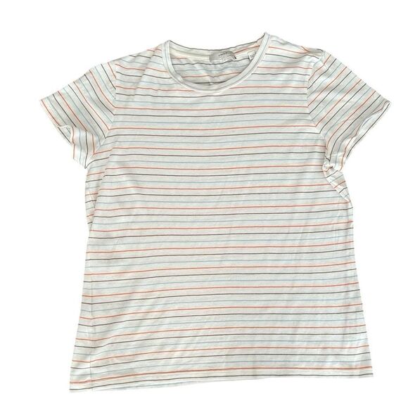 Vince Striped Tee Shirt Large 100% Cotton - Picture 1 of 5